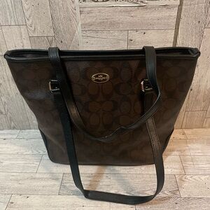 Coach Dark Brown Signature Tote